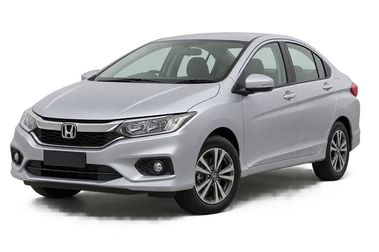 Illustrative silver Honda City sedan